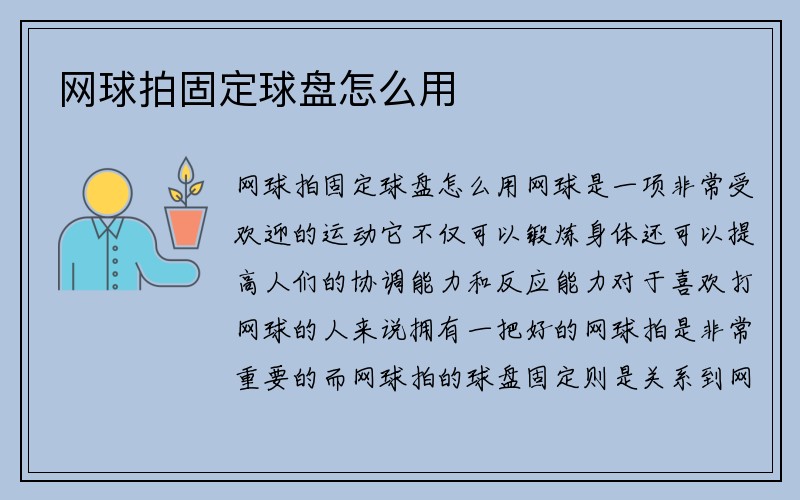 网球拍固定球盘怎么用