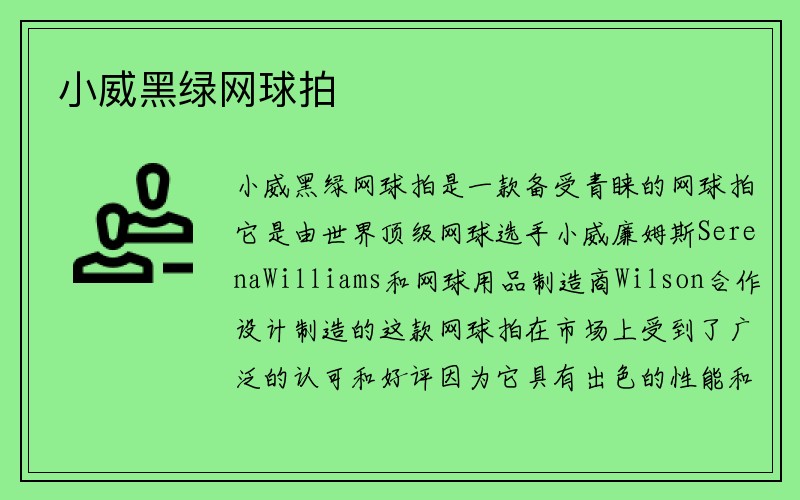 小威黑绿网球拍