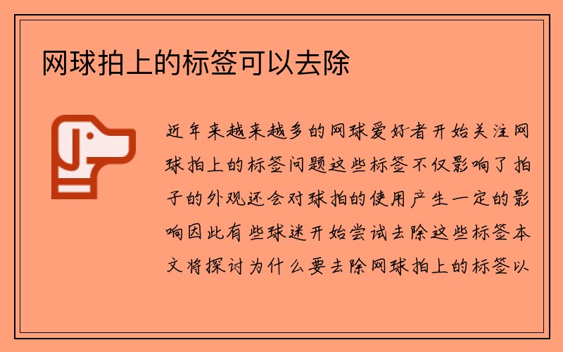 网球拍上的标签可以去除