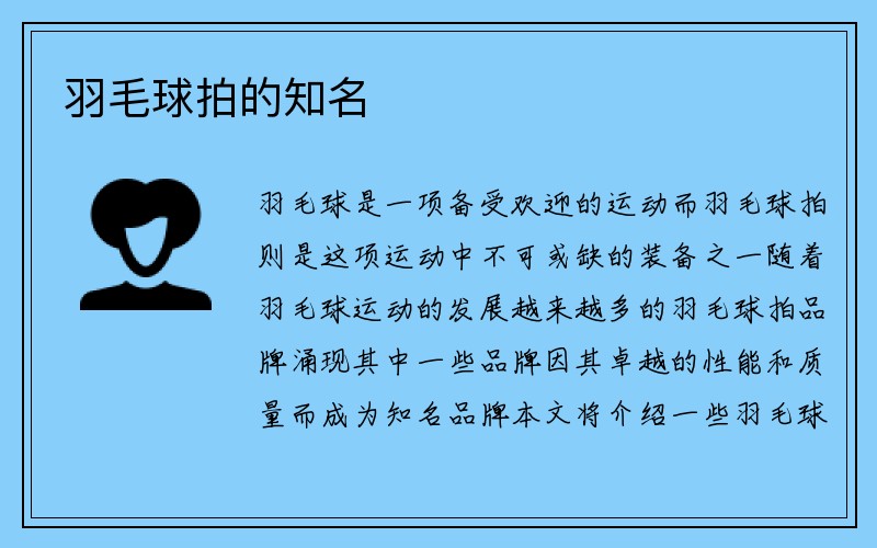 羽毛球拍的知名