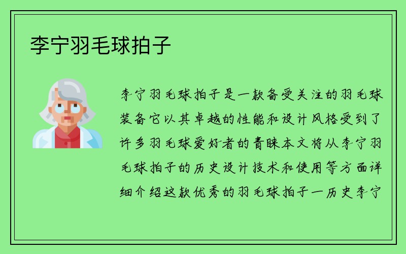 李宁羽毛球拍子