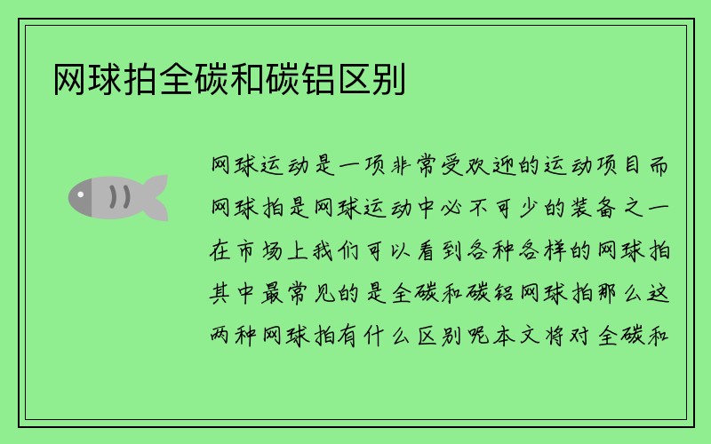 网球拍全碳和碳铝区别